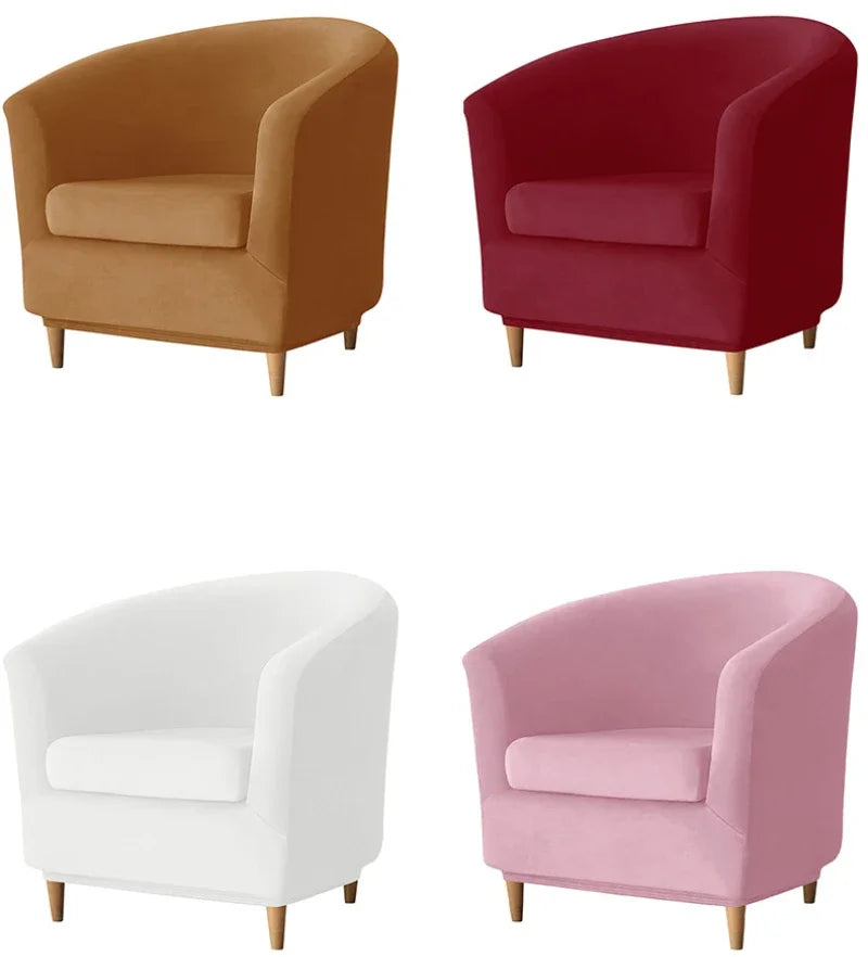 Velvet Sofa Cover Single Sofa Cover for Living Room Elastic Solid Color Armchair Slipcover for Bar Home Counter with Seat Covers