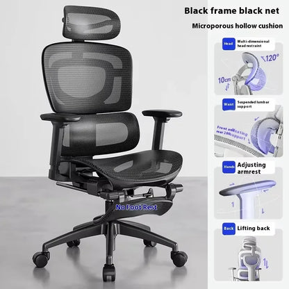 Ergonomic Office Chair with Lumbar Support Adjustable 3D Armrests Recline Tilt Function Mesh Seat for Home Office