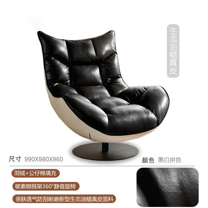 Living room balcony designer antique leisure chair leather lazy sofa
