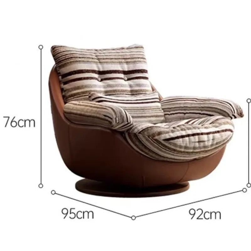 High-end nest chair, antique sofa chair, living room balcony household light luxury fabric single rotating leisure chair