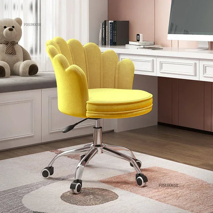 Creative Simple Fabric Petal Office Chairs Household Bedroom Gaming Chairs Lift Backrest Computer Chair for Study Desk Chair WW
