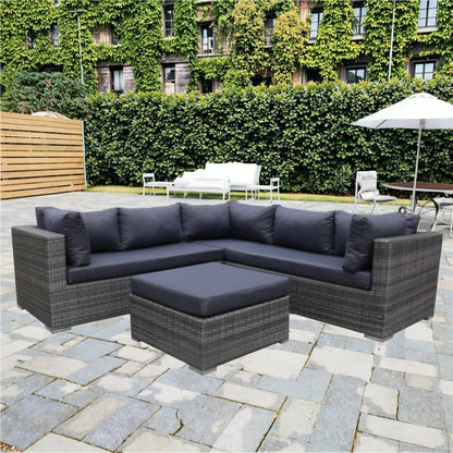 Weather-Resistant Outdoor Aluminum Wood Sofa Set Rattan Furniture for Farmhouse Courtyard Living Room Hotel Outdoor Conversation