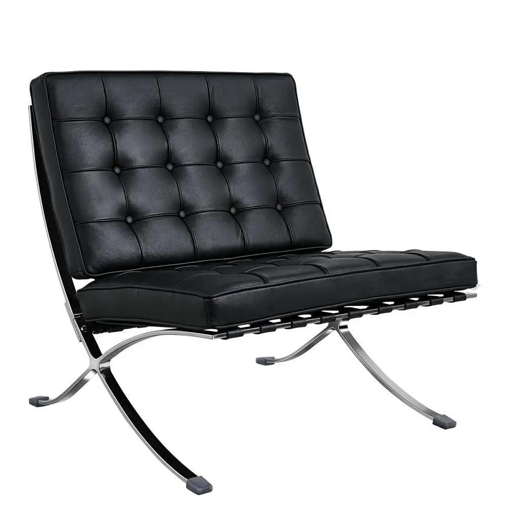 Mid Century Leather Lounge Chair, Club Seat Chair With Foldable Feature
