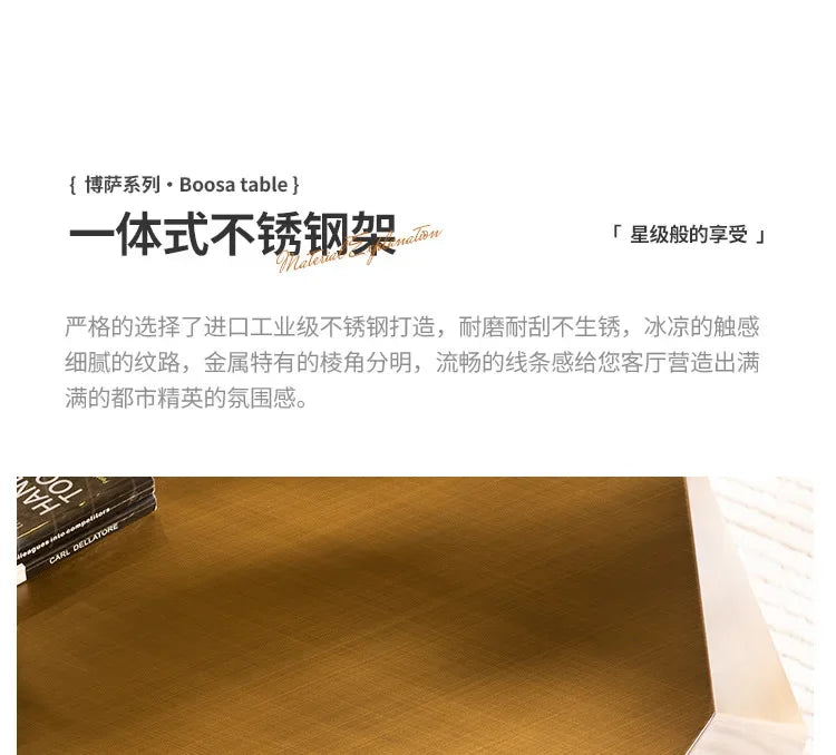 D36Light luxury modern simple living room home new designer special-shaped stainless steel creative coffee table