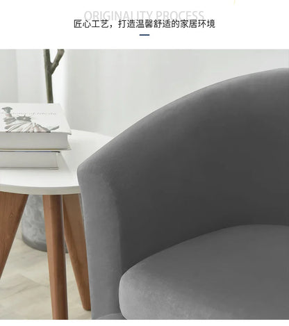 Silver Fox Velvet Club Sofa Cover with Seat Cushion, Round Dust Cover, Cross-Border