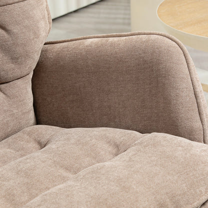 Brown Chenille-Look Rocking Chair (120kg Cap, Armrests, Living/Bedroom)