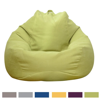Lazy Sofa Cover Comfortable Large Bean Bag Cover without Filler for Home Bedroom Adults Kids Soft Tatami Chairs Covers Beanbags