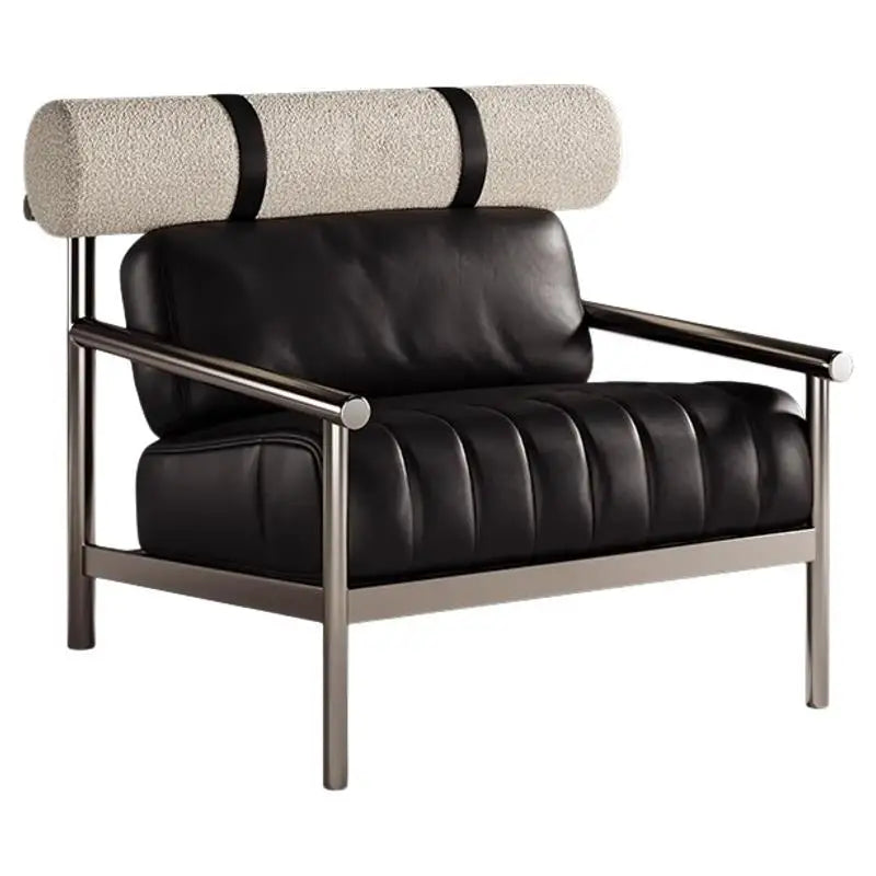 Single chair, living room, simple sofa chair, vintage creative stainless steel lounge chair, reception room