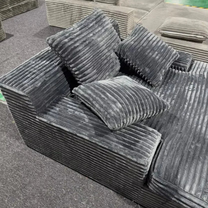 Vacuum Compressed White Plush Cloud Sofa Foldable Oversized Couch Soft Living Room Furniture Space-Saving Leisure Seat