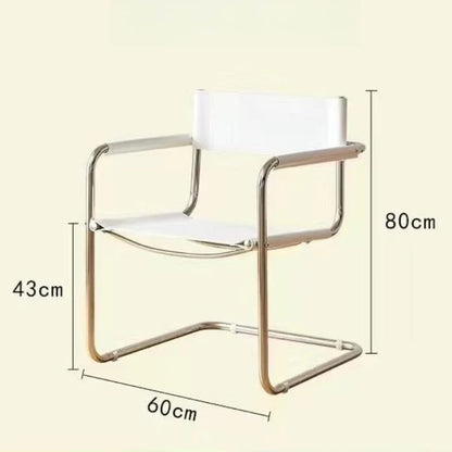Stainless Steel Dining Chairs Modern Simple Restaurant Chair Living Room Portable Leather Armchair Home Decoration Furniture