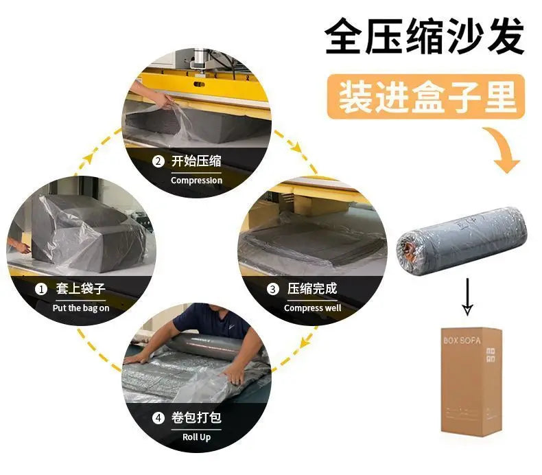 Gray Designer Vacuum Compressed Sofa Minimalist Corduroy Lounge Vacuum Compressed Sofa Nordic Couch Wohnzimmer Furniture Home