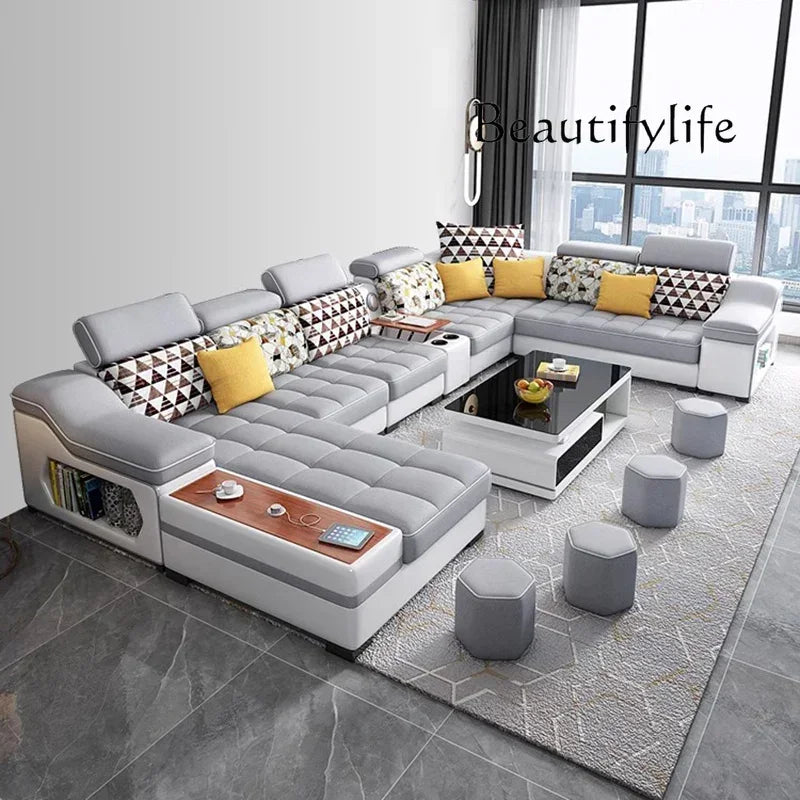 gW Modern Minimalist Living Room Sofas Sectional Lazy Nordic Leather Sofas Designer Lounge Curved Divano Lounge Suite Furniture