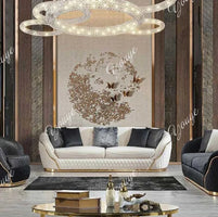 European velvet sofa modern simple size apartment living room Italian light luxury leather straight-row sofa combination
