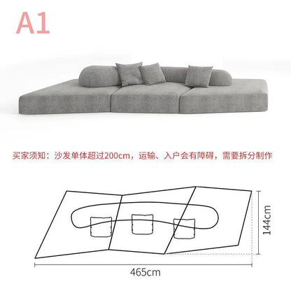 Fabric Sofa Combination Villa Large Apartment Sitting Italian Rock Irregular Special-shaped Large Flat Edta Double-sided