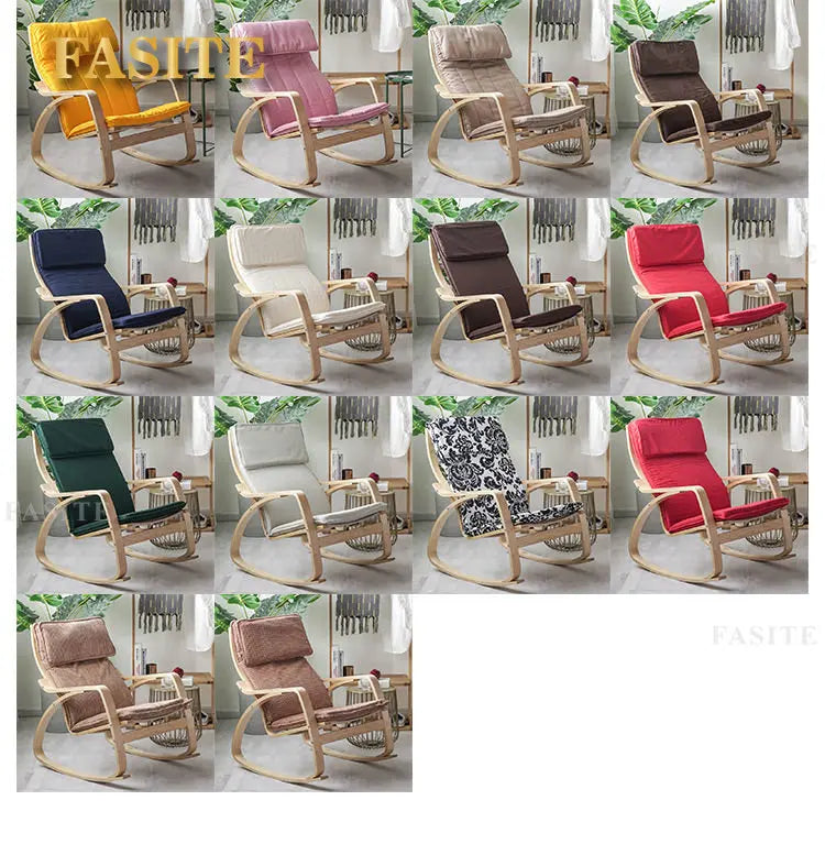Simple and modern Nordic Boang rocking chair easy chair solid wood recliner lazy pregnant woman chair balcony lounge