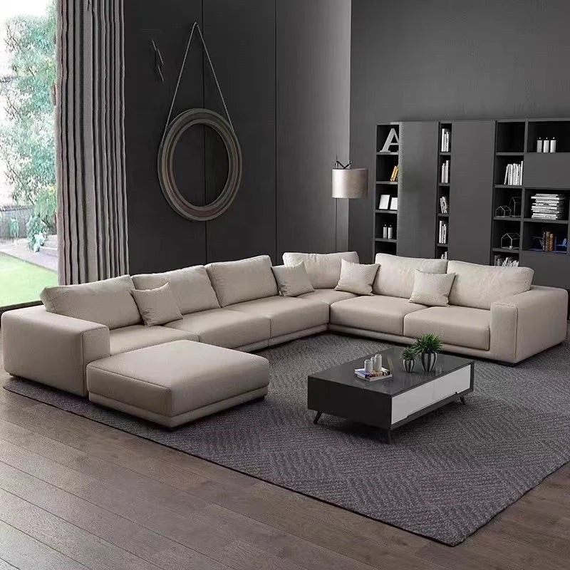 &S Modern Nordic Velvet Wood Sectional Couch White Modular Sofa Set for Living Room Convertible & Reclining for Hotels & Villas*