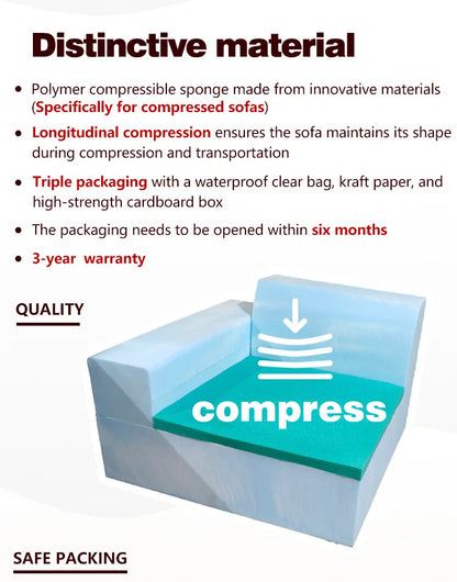 Modern Vacuum Compressed Sofa Plush Corduroy Sectional Sofa Living Room Bedroom Recliner Lazy Combination Sofa Bed Furniture