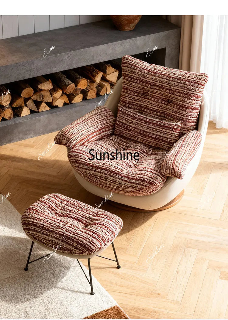Medieval sofa chair light luxury high-end chair single rotating lazy leisure chair