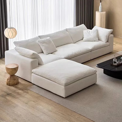 Modern Luxury White Down Feather Cloud Sofa Bed U Shape Modular Cloud Couch Sectional Sofa