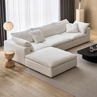 Modern Design Living Room Furniture Modular Sofa Couch Hotel Lobby Down Linen Fabric L-shaped Cloud Sofa Set