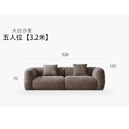 Large Retro Lounge Lazy Sofa Modern Chenille Apartment Living Room Cream Tofu Blocks Style Fabric Armchairs Home Furniture