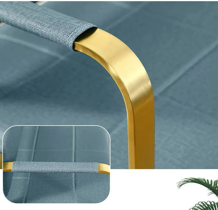 Famous Hair Salon Area Bench Hair Salon Waiting Light Luxury Stainless Steel Bar Sofa