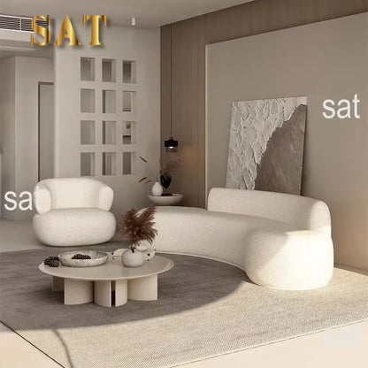 # Hot Minimalist Luxury Para Sala Three-Seat Sofa Set Furniture White Juego De SofasCouch Living Room Corner Boucle Curved Sofa