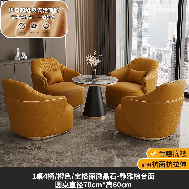 Modern light luxury single sofa chair home balcony negotiation reception table and chair combination designer office area leisur