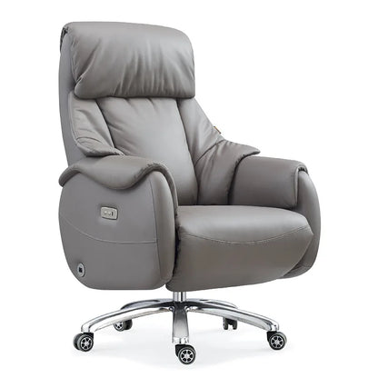 Customized leather reclining home office executive chair comfortable sedentary and not tired electric boss chair