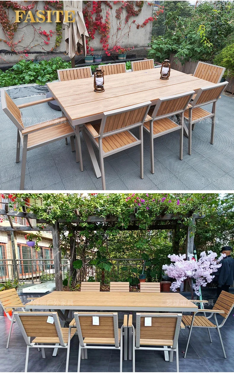 Courtyard table and chair outdoor balcony waterproof and sunscreen garden outdoor leisure table and chair combination