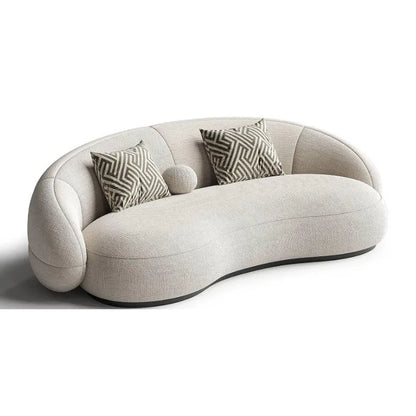 Nordic light luxury curved fabric sofa small apartment living room Internet celebrity model room club modern cashew