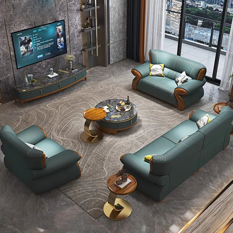 Sectional Nordic Living Room Sofas Pouf Leather Minimalist Modern Living Room Sofas Couch Lounge Muebles Lounge Suite Furniture