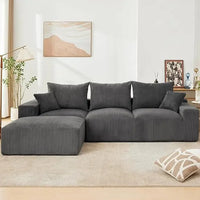 Luxury-Style 110" Modular Sectional Sofa – L-Shaped Cloud Couch with Chaise Lounge, Boneless Deep Seat Sofa for Living Room
