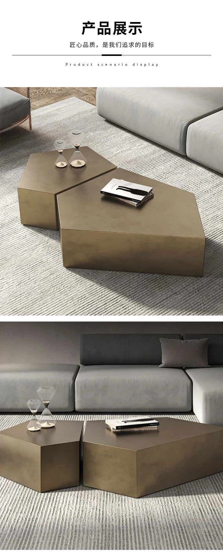 Glam Simple Coffee Table Ornaments Frame Design Storage Coffee Table Modern Aesthetic Meubles De Salon House Accessories
