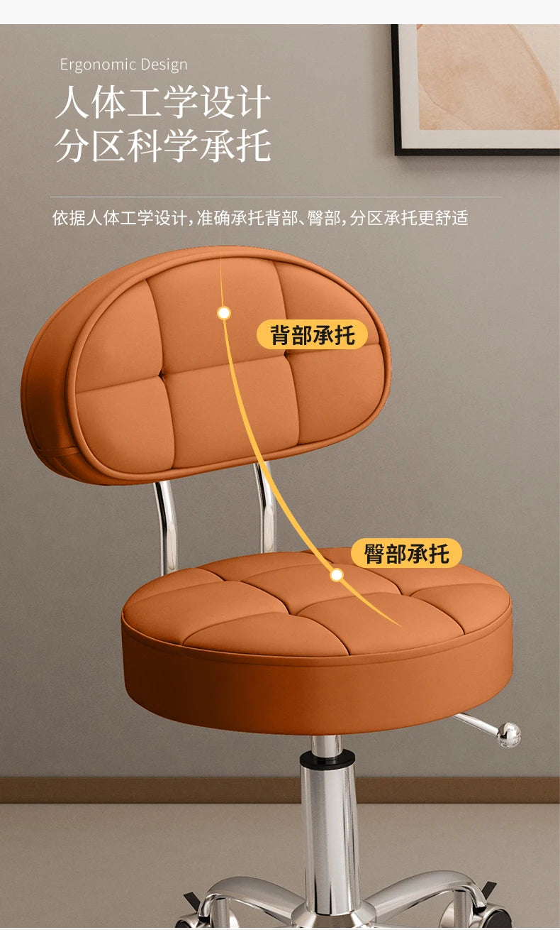 Professional Beauty Salon Chairs Backrest Barber Pedicure Chair Lifting Manicure Hairdresser Hair Salons Wheel Stool Furniture
