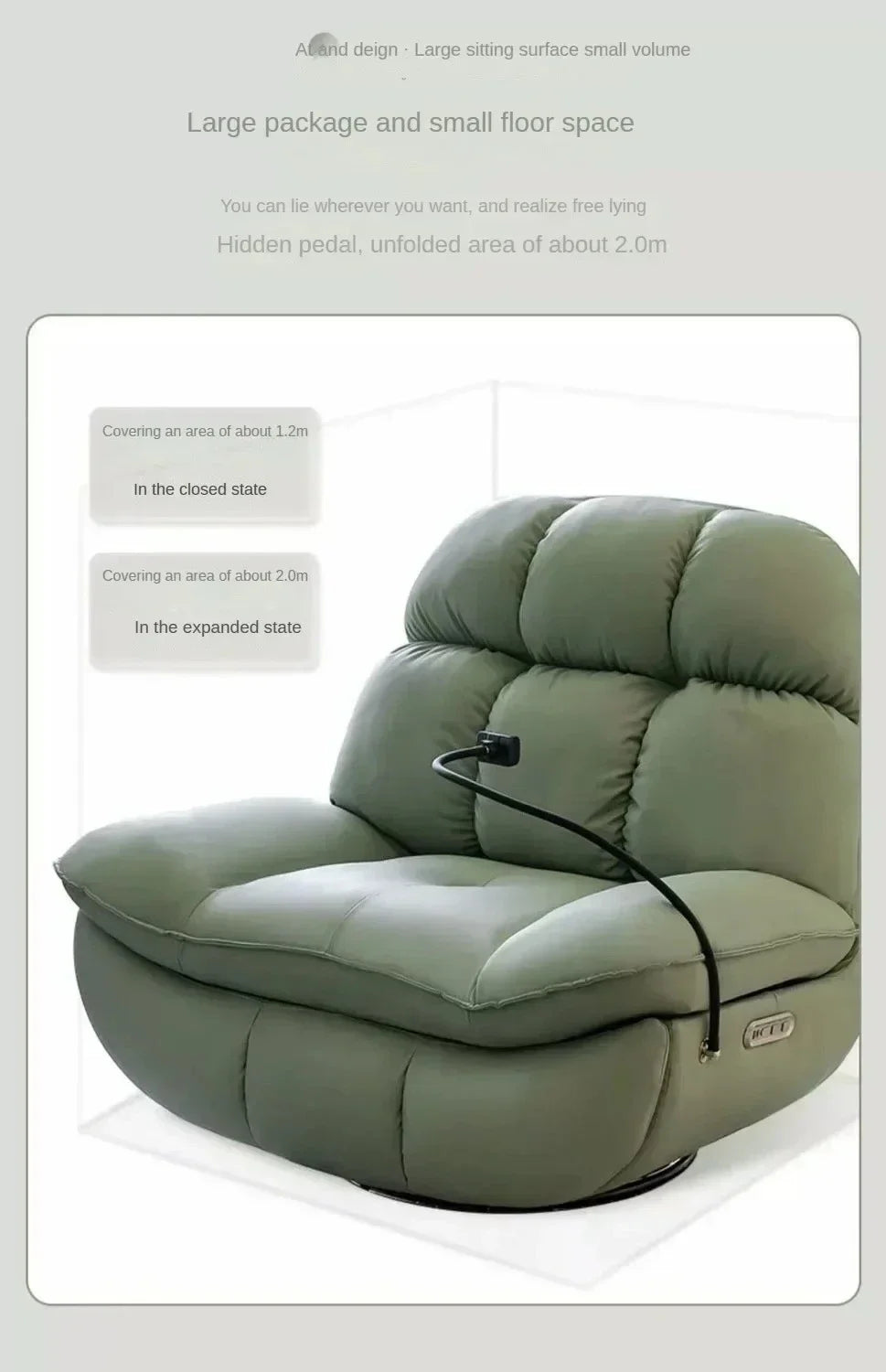 Lazy Sofa First-class Leisure Sofa Electric Intelligent Multifunctional Living Room Single Person Sofa Can Sleep and Lie Down
