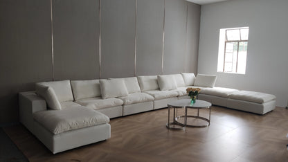 European Luxury Fabric L Shape Corner Sofa Chaise Modular Sectional Living Room Cloud Sofa