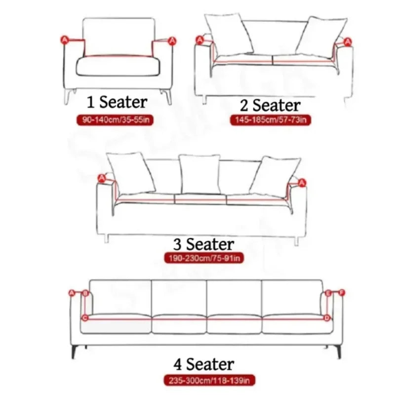 New All-season L-shape Non-slip Elastic Sofa Cover With Patterns, 360 Degree Coverage 1/2/3/4 Seat Sofa Cushion for Living Room