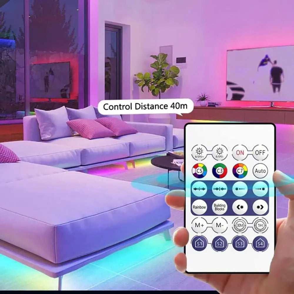 WS2812B LED Strip Lights 1-20M 5V RGB IC Music Sync Color Changing Magic Color Flexible Ribbon for Bedroom Kitchen TV Backlight