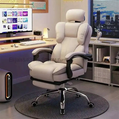 Lounge Luxury Office Ergonomic Chair Mobile Recliner Floor Arm Designer Office Chair White Cadeira Ergonomica Furniture HDH