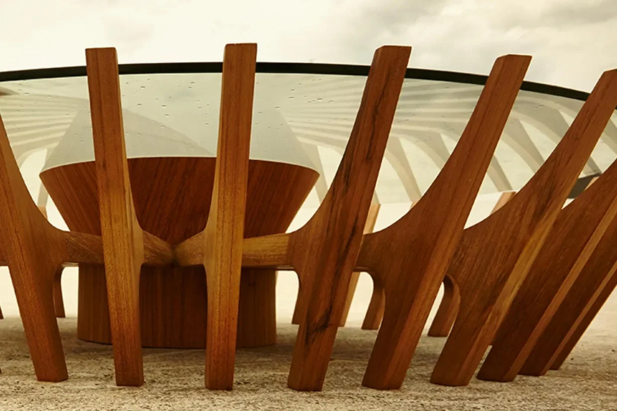 Table à thé ronde minimaliste italienne en bois massif Table à thé en verre de Style silencieux minimaliste Post-moderne