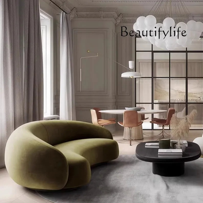 Cashew sofa Nordic light luxury modern simple living room fabric sofa combination straight row sofa