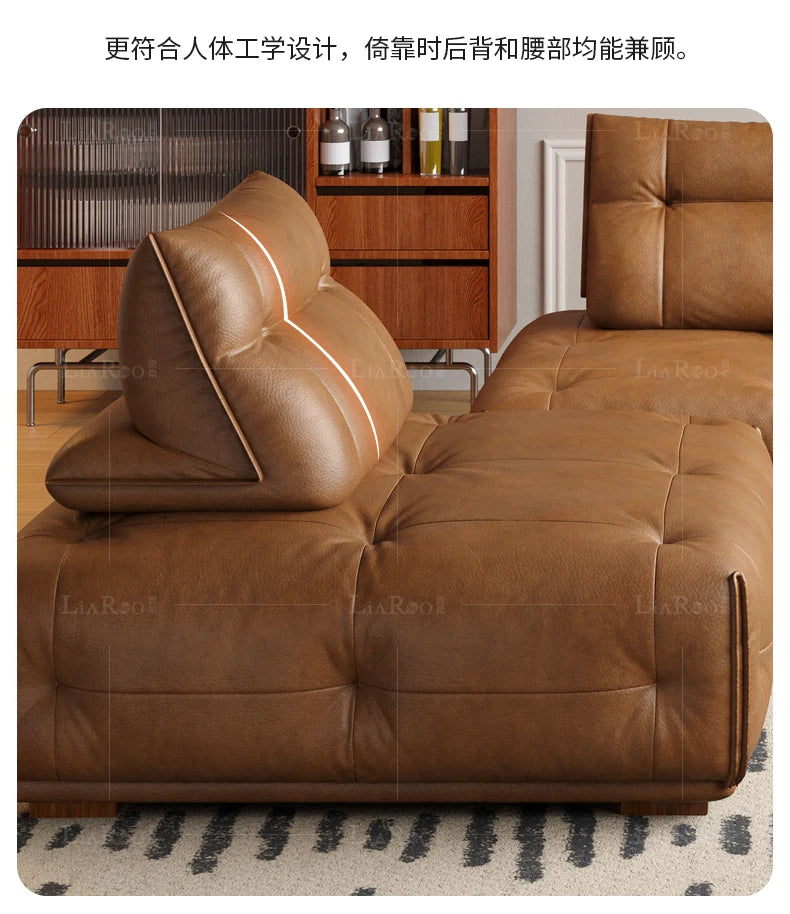 Adults Sleep Living Room Couch European Brown Villa Modular Corner Sectional Sofa Double Lounge Leather Canape Salon Furniture