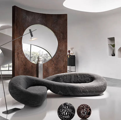 Canapé d'angle en cuir en forme de serpent, léger et luxueux, en tissu, pour Villa, maison, salon, matériau de remplissage en éponge