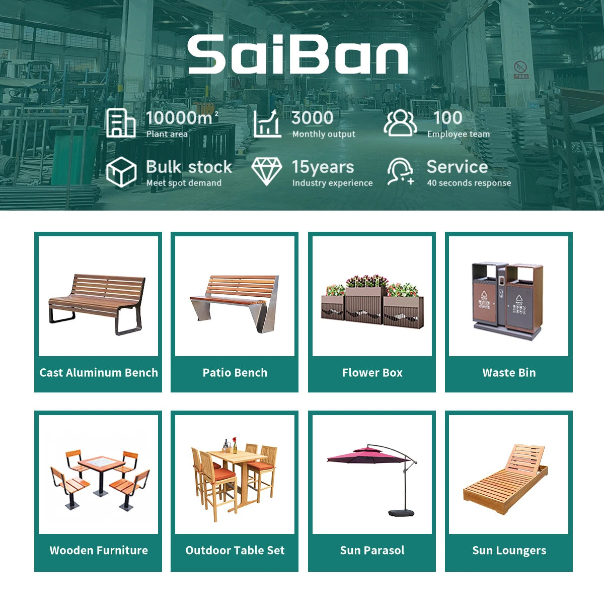 Banc urbain en métal au design moderne, mobilier de rue en bois pour parcs et lieux pour utilisation sur patio