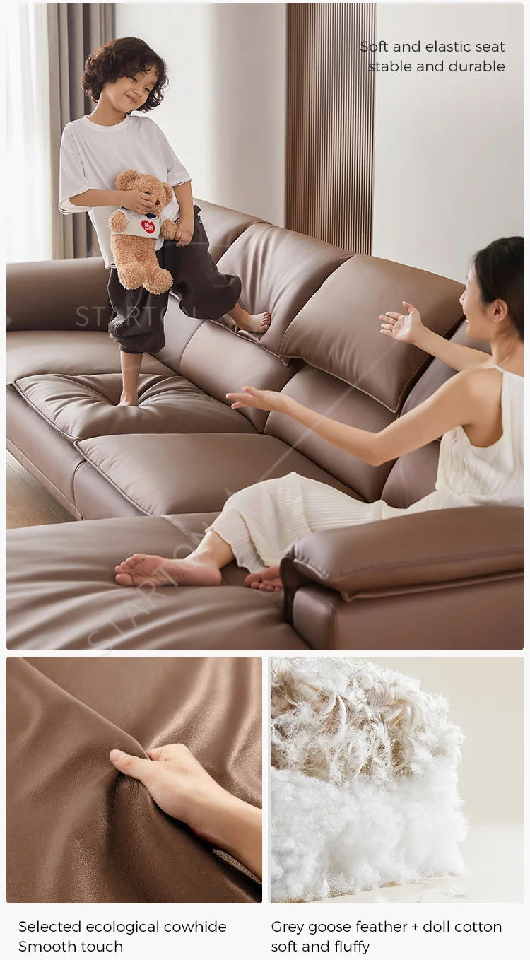 Fabric Sofa Set Living Room Furniture Modern Brown Color Leather Sofa
