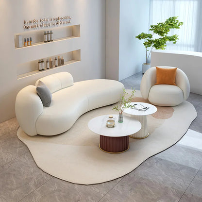 Customizable office small apartment technology fabric Nordic light luxury lounge area reception white sofa