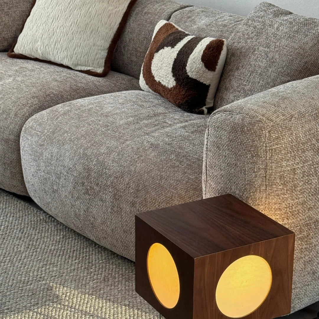 Large Retro Lounge Lazy Sofa Modern Chenille Apartment Living Room Cream Tofu Blocks Style Fabric Armchairs Home Furniture