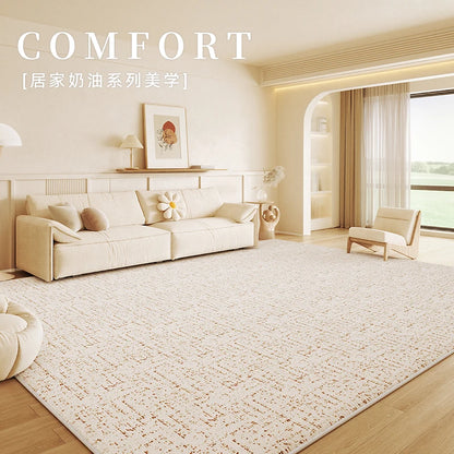 Cream Style Bedroom Decor Carpet Light Luxury Carpets for Living Room Fluffy Soft Art Design Lounge Rug Home Thickened Plush Mat