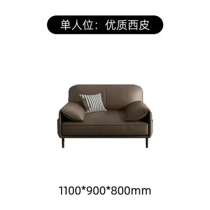 Simple Modern Office Sofa Coffee Table Set Luxury Genuine Leather Three-Seater for Business Meeting Reception Living Room Hotel